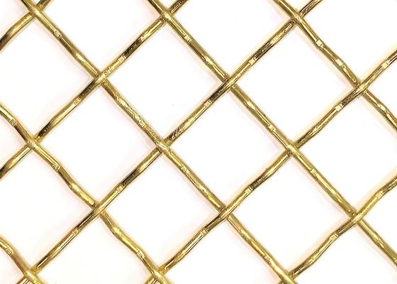 Tissu de maille de Diamond Holes Brass Woven Wire