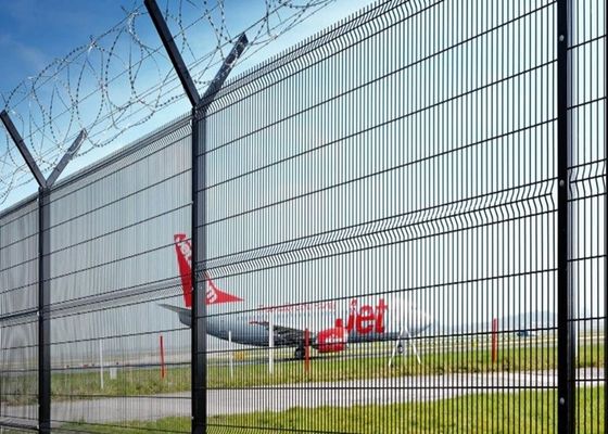 Maillage de fil soudé en acier au carbone enduit en PVC pour clôture de sécurité