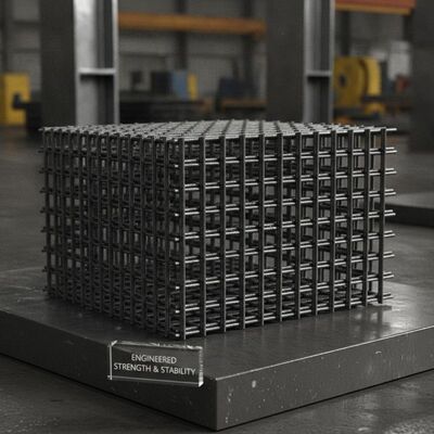 Grillage 12 par 12 en acier à haute teneur en carbone de forme rectangulaire, conçu pour offrir une résistance et une stabilité exceptionnelles dans le secteur industriel